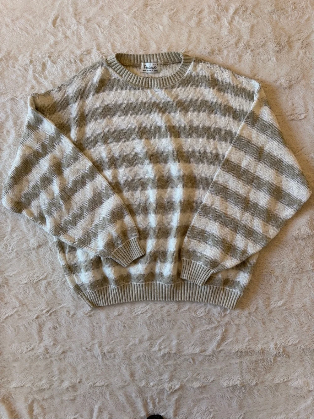Vintage Protege by TAG 90s Textured Chevron Knit Sweater Men's XL Made in USA